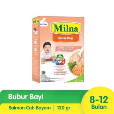 Promo Harga Milna Bubur Bayi 8 Salmon Cah Bayam 120 gr - Blibli