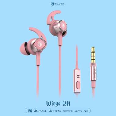 Sades Wings20 Gaming Earphone Pink