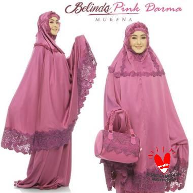 Pusat Mukena Indonesia Belinda Brokat Set Mukena Dewasa Semua Ukuran PINK DARMA