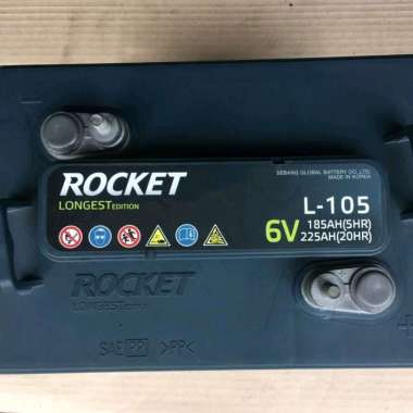 Aki/Accu/Battery ROCKET|L-105 6V | Golf Cart=Trojan T105