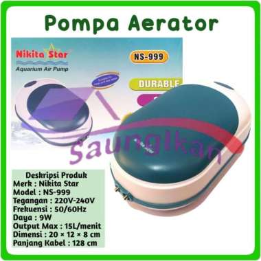 Pompa Aerator Aquarium Aquascape 2 Outlet NIKITA STAR NS-999 Hi Blow