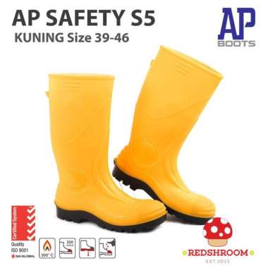 Sepatu Boot Tinggi AP Boots AP SAFETY S5 Yellow Steel Toe + Mid Sole 39