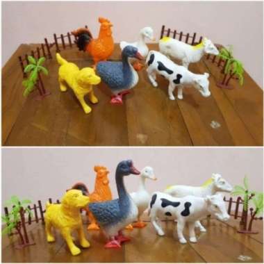 Mainan Hewan Animal Set Binatang Unggas Hewan Ternak Animal Karet Multicolor
