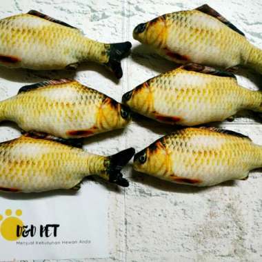 mainan kucing boneka ikan catnip Multicolor