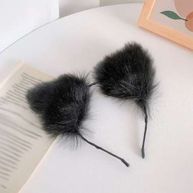 OEM SK-C491 Bandana Bulu Motif Kuping Kucing Wanita / Bando Korea Lucu / Cosplay Furry Headband Cat 
