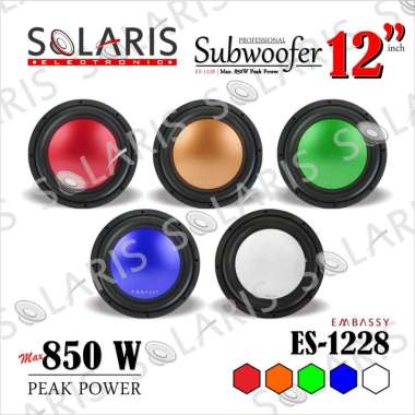 SUBWOOFER 12 Inch 850 Watt DOUBLE COIL Embassy ES-1228 Merah