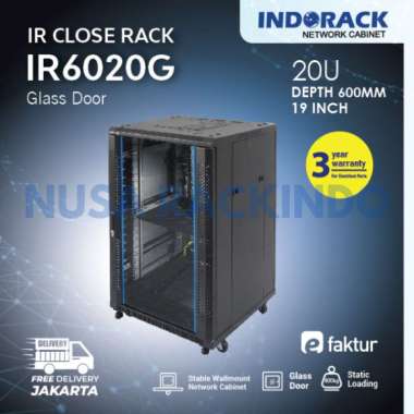 IR6020G - 20U Depth 600mm Glass Door 19Inch - INDORACK