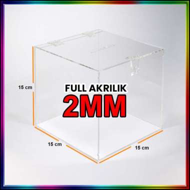Kotak Amal Akrilik Ukuran Kecil (15x15x15)cm Akrilik 2MM