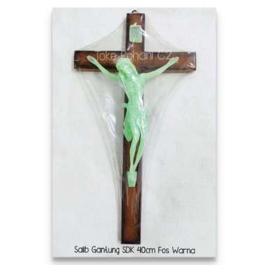 Salib Gantung SDK 40cm Fosfor Warna B24 - Salib Dinding -Salib Gantung