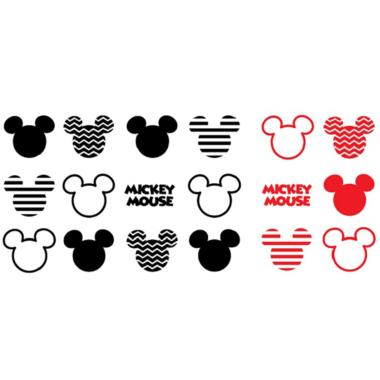 Hyundae Fixpix Dgc 54013 Icon Mickey Mouse Graphic Sticker Dinding Black Amp Red