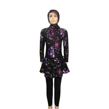 Rainy Collections Motif Bunga Baju Renang Muslim Anak Perempuan [5-10 Tahun] M HITAM