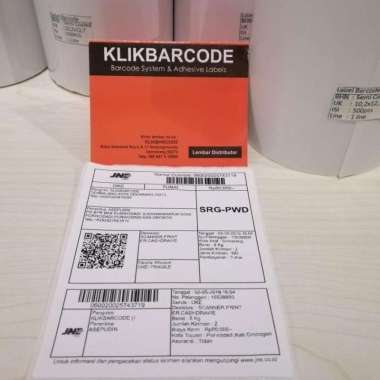 Kertas Stiker Label Barcode 102*127Mm Agen Jne
