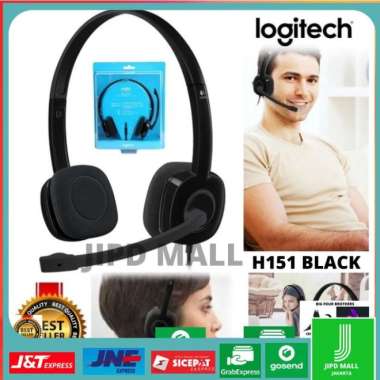 Headset Headphone Earphone Logitech H151 With Mic Black 118108