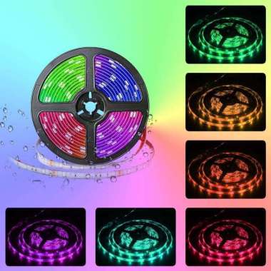 Lampu RGB LED Strip Gaming Plafon 10 Meter with Controller + RF Remote 10M Putih