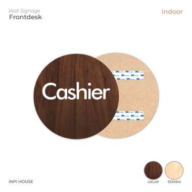 Papan Tanda Kasir - Cashier Signage Coklat Gelap