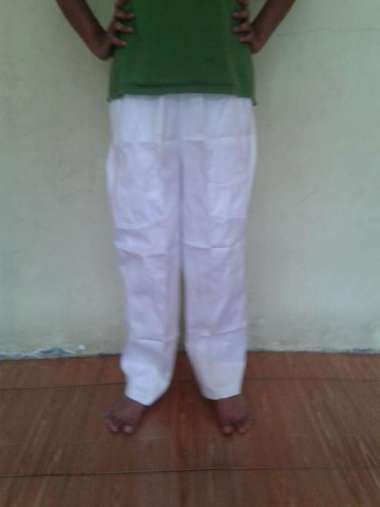 Celana pangsi putih bahan twill drill tebal