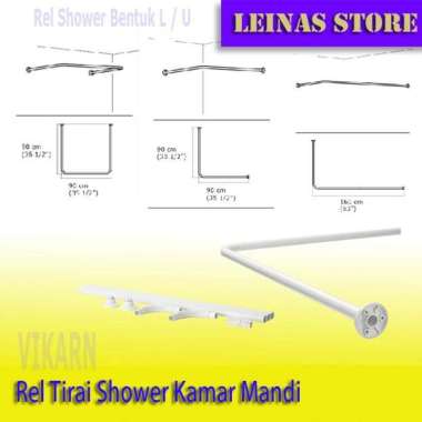 Batang Rel Tirai Shower Sudut BENTUK U / Rel Tirai Shower L 90x160cm