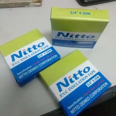 ISOLASI HITAM NITTO ISOLATOR LISTRIK ISOLASI LISTRIK HITAM 3/4" X 24 M