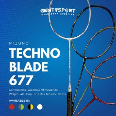 Mizuno Technoblade 677 Raket Badminton Silver Green