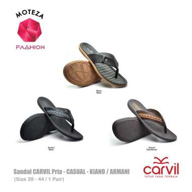Sandal Jepit Carvil Pria Casual Original 39 Armani Black