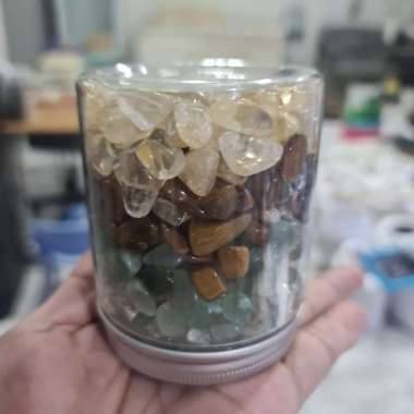 BATU KEMAKMURAN TOPLES-CITRINE+CLEAR+TIGER EYE+GREEN AVENTURIN500