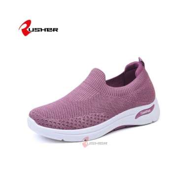 ZeeBee Sepatu Slip On Sneakers Wanita Import Rusher Comfort 37 ComfortS1-Ungu
