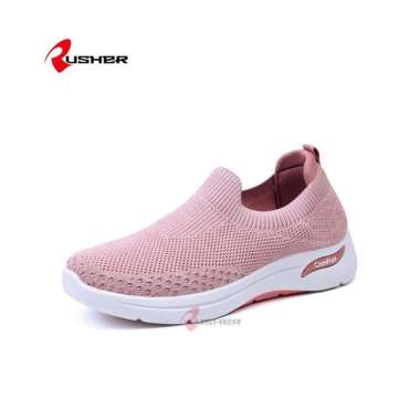 ZeeBee Sepatu Slip On Sneakers Wanita Import Rusher Comfort 36 ComfortS1-Pink