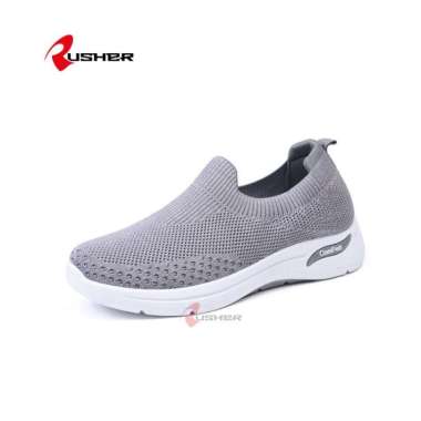 ZeeBee Sepatu Slip On Sneakers Wanita Import Rusher Comfort 36 ComfortS1-Abu