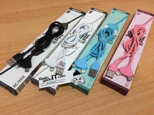 REMAX SOUFFLE Data Cable/Kabel DUAL 2 in 1 Micro USB & Lightning (ORI)