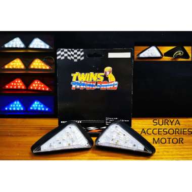 LAMPU SEN TEMPEL VARIASI SEGITIGA UNTUK R15 V3 CBR NINJA GSX VIXION R25 VIXION SEIN TEMPEL Merah