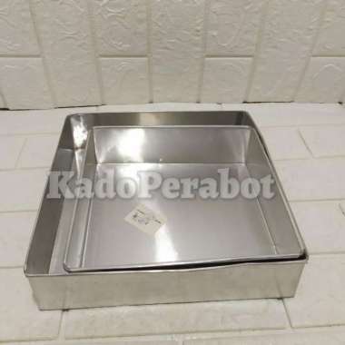 Loyang Kotak stainless - loyang kue lapis - loyang kotak bolu 20 x 20 x 5.5