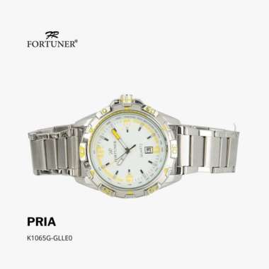 Fortuner Jam Tangan Analog Pria Water Resistant Rantai William KUNING PUTIH