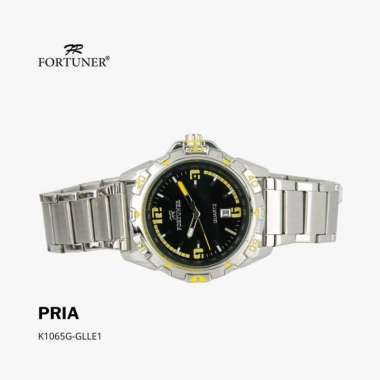 Fortuner Jam Tangan Analog Pria Water Resistant Rantai William KUNING HITAM