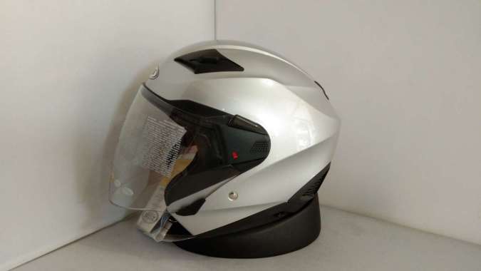 Helm Zeus ZS-611 Silver Half Face M