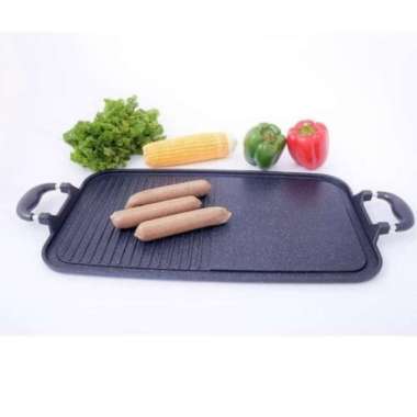 griil pan bbq alat panggang anti lengket teflon alat bbq marble