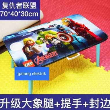 meja belajar anak lipat bts meja laptop lipat portable karakter lego 70x40x30 Ukuran