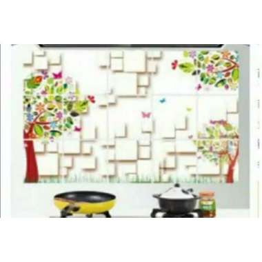 Wallpaper Stiker Kitchen Stiker Dinding Dapur Kamar Mandi - Kitchen Pink Pohon