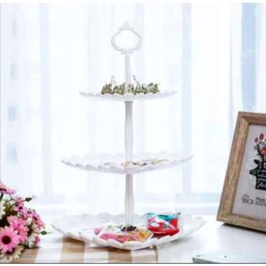 Piring saji buah kue piring hias pesta 3 tingkat Bulat