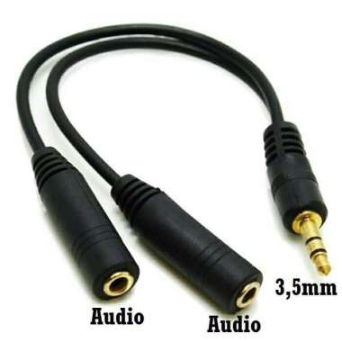KABEL SPLITTER DUAL AUDIO JACK 3.5MM TO 2 AUDIO 3.5MM FEMALE
