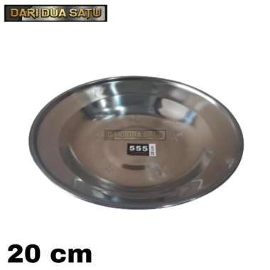Piring Stainless Steel Tebal 555 Made India 20 cm