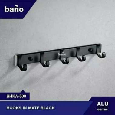 gantungan baju geser hitam Bano 5 kait/ Kapstok Bano hitam 5 kait