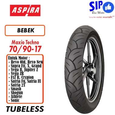 Ban motor bebek Aspira Maxio Techno 70 90 17 Tubeless