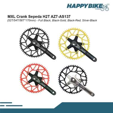 MXL Crank Set 56 TSepeda Hollowtech HT2 Single Chainring AZ7-AS137 Armset Black-Gold