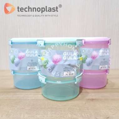 TECHNOPLAST Gula-Gula Sealware Stackable 4SSn|Rantang Click Lock + Tas Hijau