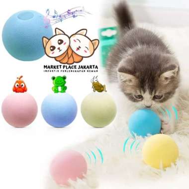 Mainan Kucing Bola Bunyi Gerak Katak Burung Jangkrik Cat Toy Ball