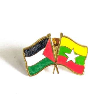 Flag Pin Palestina Myanmar - Pin Krah Bendera Persahabatan Mulyocreative