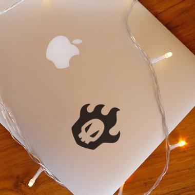 Grapinno Bleach Rukia Skull Logo Decal Sticker Laptop for Apple MacBook 13 Inch hitam