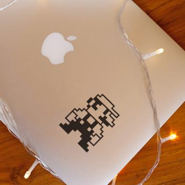 Grapinno Super Mario 8 Bit Karakter Decal Sticker Laptop for Apple MacBook 13 Inch hitam