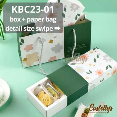 5PCS Kotak Box Kue KBC23-01 + Paper Bag Cookies Nastar Kue Kering Brownies
