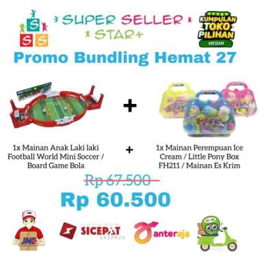 BUNDLING 27 Mainan Football World 1x + Mainan Little Pony Box FH211 1x